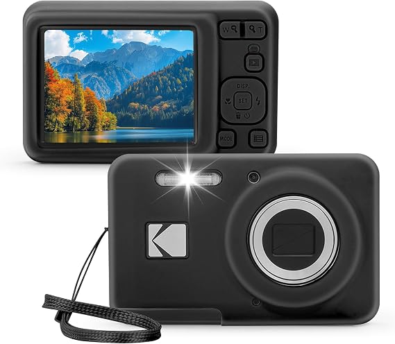 Silicone Camera Case Compatible with Kodak PIXPRO FZ55, Soft Silicone Cover Anti-Scratch Digital Camera Protective Sleeve (Black)