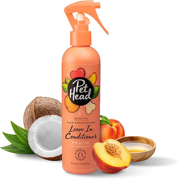 Pet Head Quick Fix Leave-In Conditioner Spray for Dogs | Peach Scent |300ml