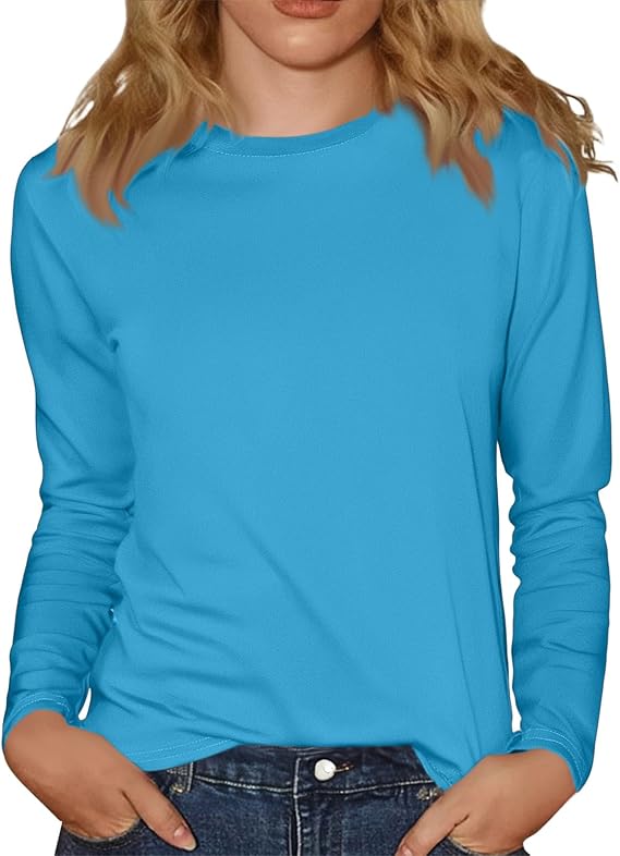 Crew Neck Basic Plain Long Sleeve Tee
