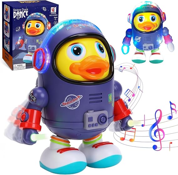 Electric Musical Dancing Duck Robot Toy, Dancing Space Duck for Children