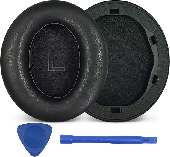 Headphones Replacement Ear Pads for Anker Soundcore Life Q30 Headphones, Earpads Also Fit for Anker Soundcore Life Q35 Headphones, Noise Isolation Foam Durable Leather. (Black)