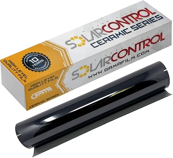 Ceramic Window Tint 5% VLT 40" x 100FT Roll - Nano Ceramic Car Window Film, 90% Heat & Infrared (IR) Rejection, 99% UV Block, 2 Ply Scratch Resistant, Universal Fit Car Truck SUV - SOLARCONTROL