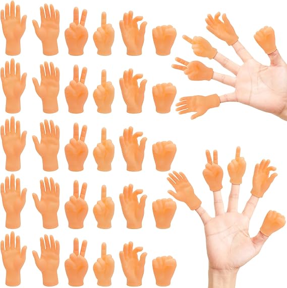 30 Pcs Tiny Hands, Mini Finger Puppets - Little Hands Game Prank Tiktok Toys for Children, Pet, Cats, Games Party