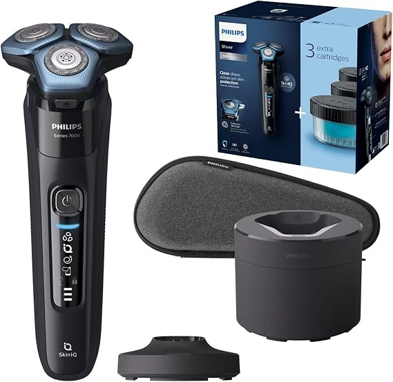 Philips S7783/63 Shaver Series 7000 Dry and Wet Electric Shaver for Men, Silver