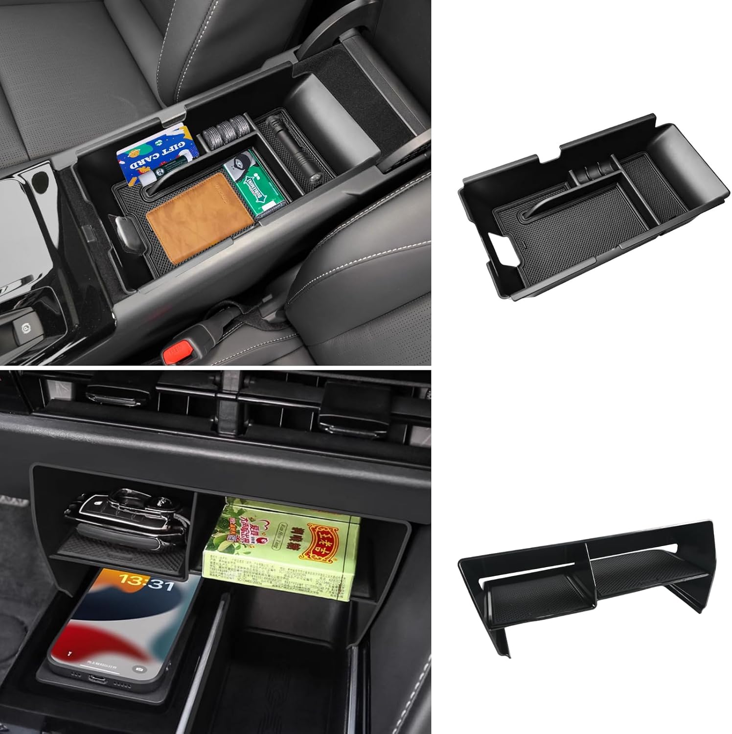 2PCS Centre Console Organizer Compatible with 2025 2026 Toyota Camry 9th Gen Accessories Armrest Storage Tray Interior Insert and Under Screen Storage Box
