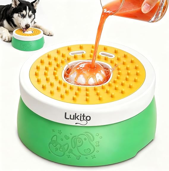 LUKITO Slow Feeder Dog Bowl with Entertained Ball-in, 2-in-1 Detachable