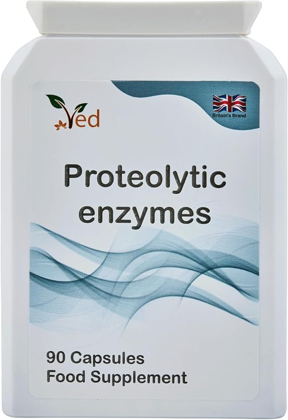 Ved Systemic Proteolytic Enzymes Complex, Mixed Enzyme Formula with Ginger 5 mg & Ionic Trade Minerals 15 mg 90 Vegan Capsule(3 Months Supply)