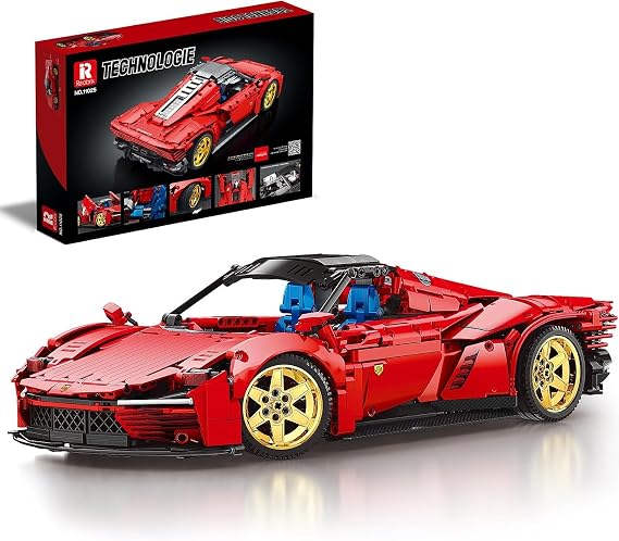 Reobrix Technic 11025 Ferrari Daytona SP3 Araba Yaratıcı Yapı Blok Seti Building Blocks - 1958 Parça