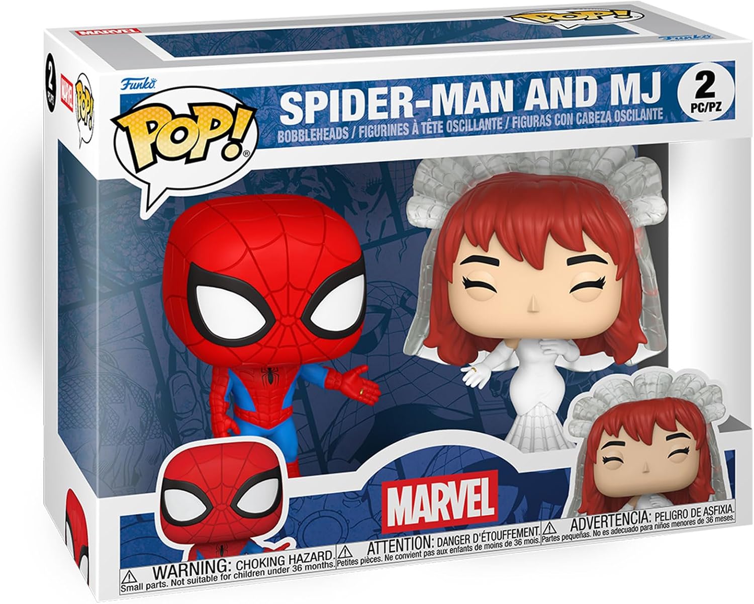 Funko POP! Marvel: Superhero Couples - Spider-Man & MJ - 2 Pack - Marvel Comics - Collectable Vinyl Figure - Gift Idea - Official Merchandise - Toys for Kids & Adults - Superheroes Fans