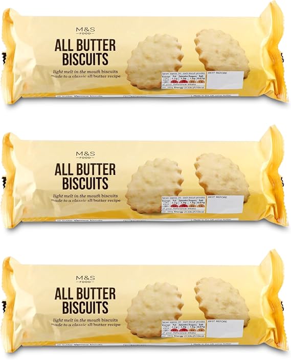 Katsy Style All Butter Biscuits, Golden Baked Cookies, Pack of 3, Crisp Texture, 200g Each - Rich Taste, Vegetarian Snack Option