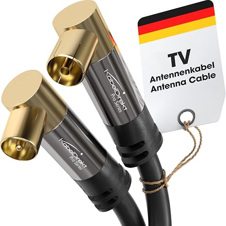 KabelDirekt TV Antenna Cable 4K – 1 m, 90°