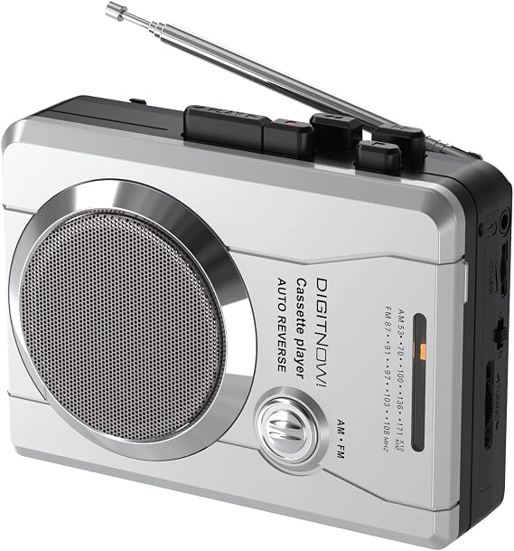 Portable Walkman Cassette Player Tape Recorder AM/FM Radio with Headphone Jack/Speaker Retro Audio Voice Tape Player with Built-in Mic Home Decor Radio Listening Entertainment