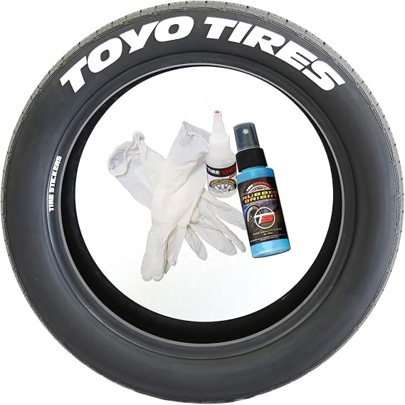 Toyo Tires Tire Stickers - DIY Permanent Tire Lettering Kit - Custom Sizing/Colors - (Pack of 4)