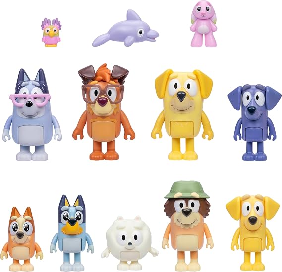 Bluey The Super Fan Set, Includes Twelve 2-2.5 Inch Figures, Medio
