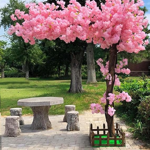 Artificial Cherry Blossom Tree, Handmade Light Pink Cherry Tree with Blossom Branches,cherry blossom,Suitable for large shopping malls, weddings, indoor and outdoor,07,180×150cm