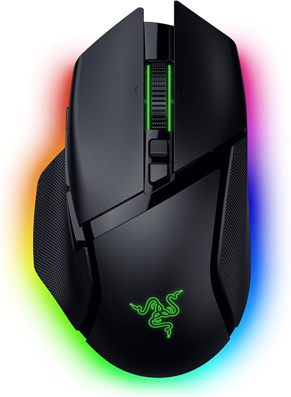 Razer Basilisk V3 Pro 35K - Chroma RGB ile Tamamen Özelleştirilebilir Kablosuz Ergonomik Oyun Mouse'u - 35K Optik Sensör (Yapılandırılabilir Tekerleği, 13 Özelleştirilebilir Kontrol) Siyah