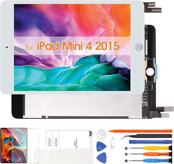 Screen Replacement for iPad Mini 4 Mini4 2015 A1538 A1550 7.9" LCD Display Touch Digitizer Full Assembly with Repair Tool White
