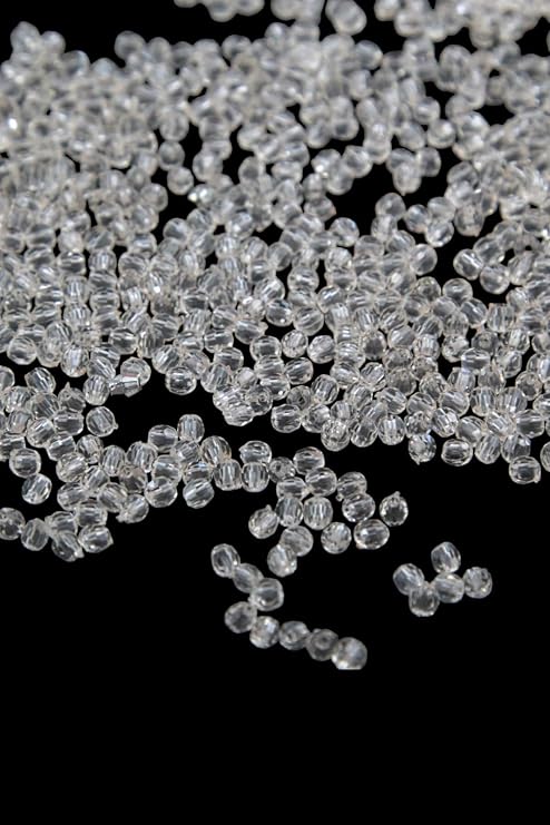 Serhat Aksesuar ve El İşçilik Krem Şeffaf 4 mm Dünya Akrilik Boncuk Aksesuar Takı Malzemesi (25 Gram)