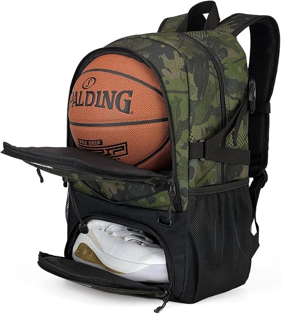 GRANDUP Basketball Backpack with Ball and Shoes Compartment Fit Volleyball, Soccer, Swim, Gym, Travel, and School, Large Capacity Sports Training Equipment Bags