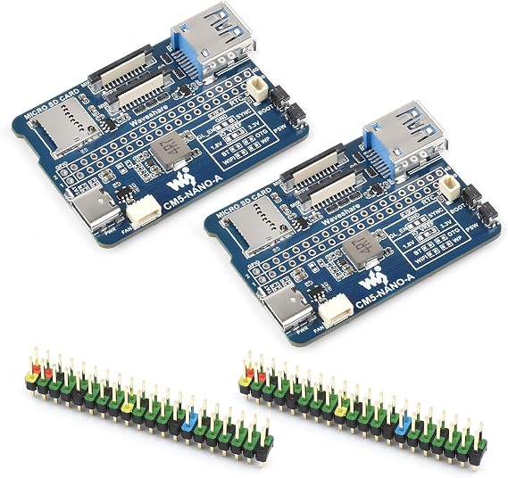 Waveshare ナノベースボード 2個 A、Raspberry Pi Compute Module 5、CM5 Lite/eMMC用ベースボード、複数の周辺インターフェースに対応。