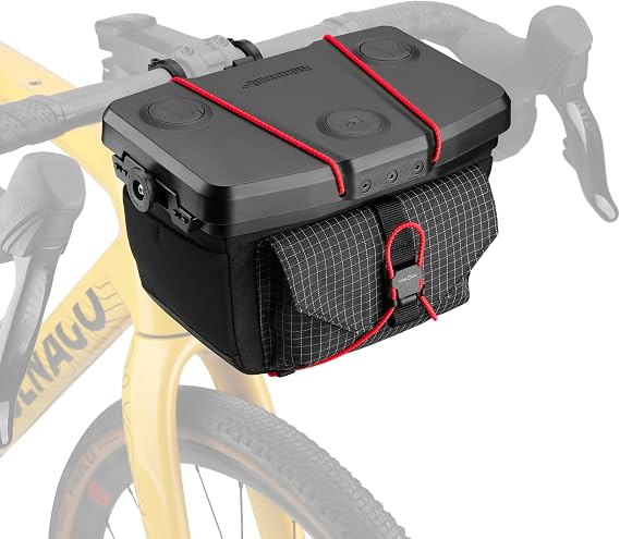 Rhinowalk ライノウォーク 3.3L 自転車用ハンドルバーバッグ クイックリリースマウント付き モジュラー自転車フロントストレージバッグ 携帯電話 バイクコンピューター アクションカメラマウント付き レインカバーとショルダーストラップ付き ロードバイクやマウンテンバイク用