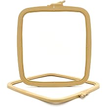 Nurge Beige Large (No:4) Plastic Square Embroidery Pulley, Cross Stitch Circles, Staple Needle Ring, DIY Handcrafted Sewing, ABS Plastic Embroidery Circles