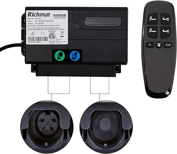 Richmat Adjustable Bed Control Box HJC18 with Bed Remote Replacement Parts
