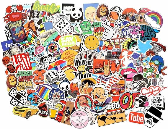 Cool Random Stickers Pack 55-500pcs Laptop Stickers Bomb Vinyl Sticker Variety for Computer Skateboard Luggage Car Motorcycle Bike Decal for Teens Adults Boys
