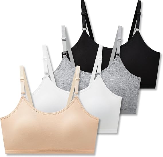 SALIA GIRL Teen Bras for Girls 10-14, Cotton Sport Cami Training Bra