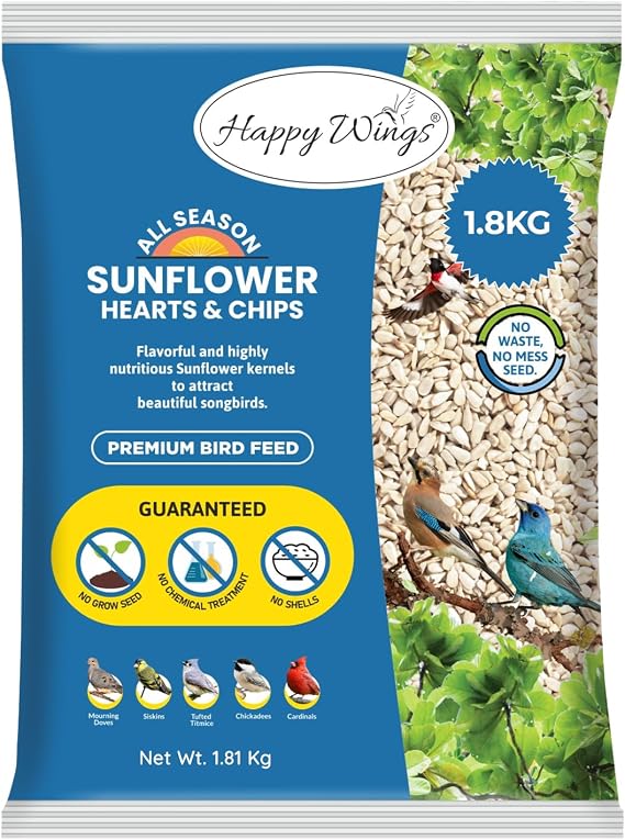 1.8 KG Sunflower Heart & Chips (Kernels) Wild Bird Food, No Waste, No Grow