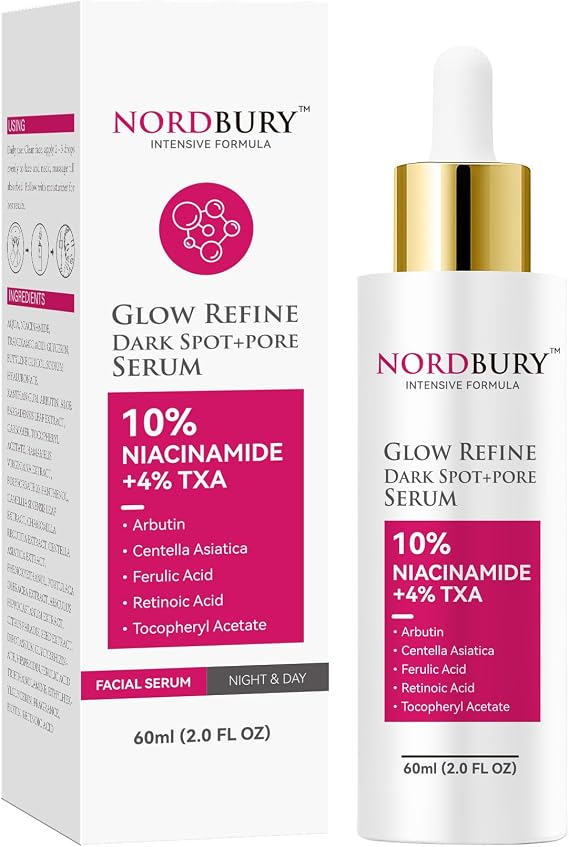 Glow Refine Face Serum with 10% Niacinamide & 4% TXA – Fade Dark Spots, Hyperpigmentation, Helps Improve Skin Tone, Minimize Pores & Smooth Texture – 60ml