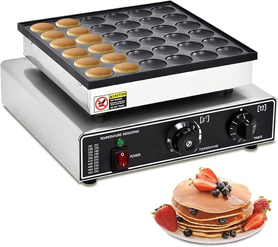Mini Dutch Pancake Baker, 36 Holes Electric Waffle Pancake Machine 950W