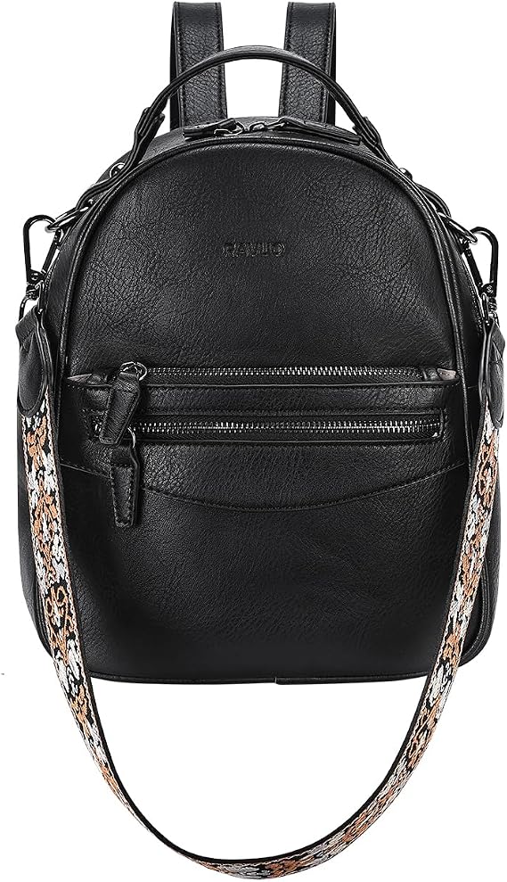 RAVUO Small Backpack Women,Faux Leather Rucksack Mini Ladies Shoulder Bag