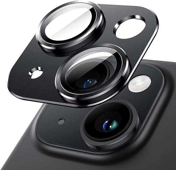 JETech Camera Lens Protector for iPhone 15/15 Plus, Midnight, 1-Pack