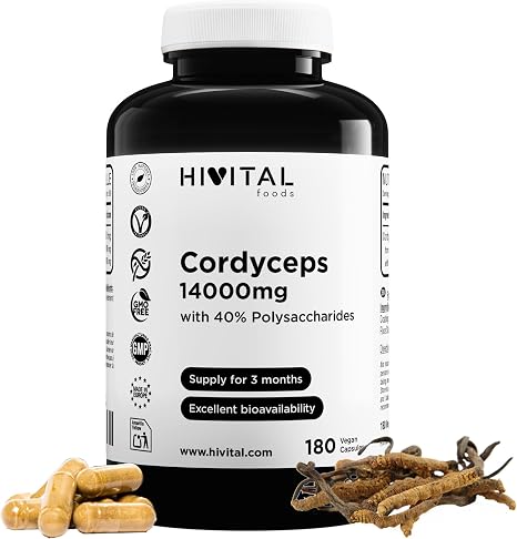 Cordyceps 14000 mg 180 Vegan Capsules for 3 Months Treatment