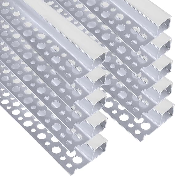 inShareplus Plaster-in LED Profile, 3.3ft/1M 10 Pack LED Aluminium Channel with Milky Diffuser, Trimless Recessed Single-Sided LED Strip Diffuser for Under Cabinet, Wall, Ceiling and Corners of Walls [Energy Class F]