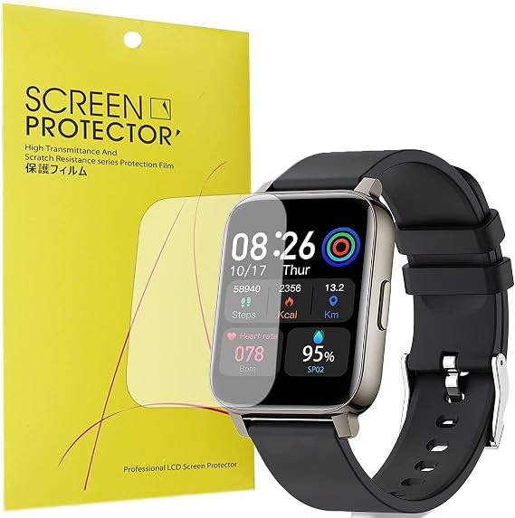 Compatible for Doubc Smart Watch Screen Protector, [6 Pack] Full Coverage PET Clear Film Compatible for Doubc Smart Watch, 1.69'' (6 pack)