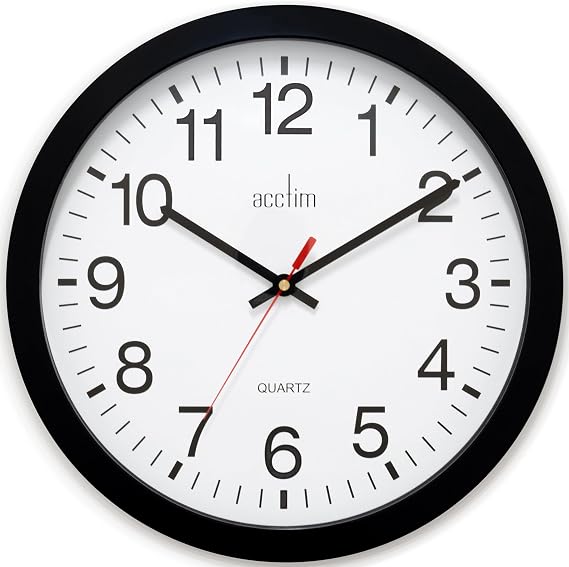 Acctim 93/ 704B Controller Wall Clock, Black