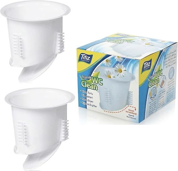 Titiz 2 Parçalı Yaylı Sistem WC Matik - Tuvalet İçin Tek Kapaklı Koku ve Haşere Önleyici Yer Süzgeci