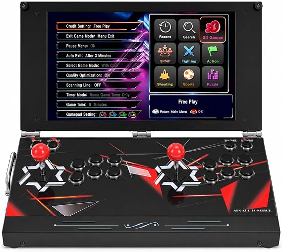 Portable Arcade Game Console with 17.5-inch HD Screen, 26800 in 1 Retro Games Pandoras Box DX - Dual Player Handheld Video Game Machine for Home Entertainment (Blue 26800 70S)