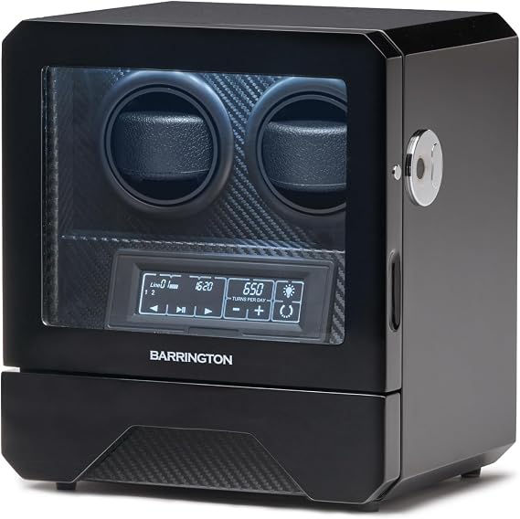 BARRINGTON Automatic Watch Winder for 2 Watches - Solid, Premium Watch Winder Box with a Super Quiet Motor, Includes AC Adapter Winding Watches Since Since 2009