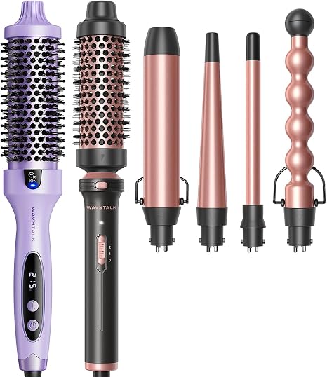 Wavytalk Blowout Boost Thermal Brush Purple and Multi Curl 5-in-1 Curling Iron