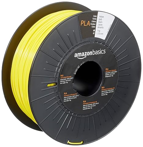 Amazon Basics PLA 3D Printer Filament, 1.75 mm, Yellow, 1 kg Spool
