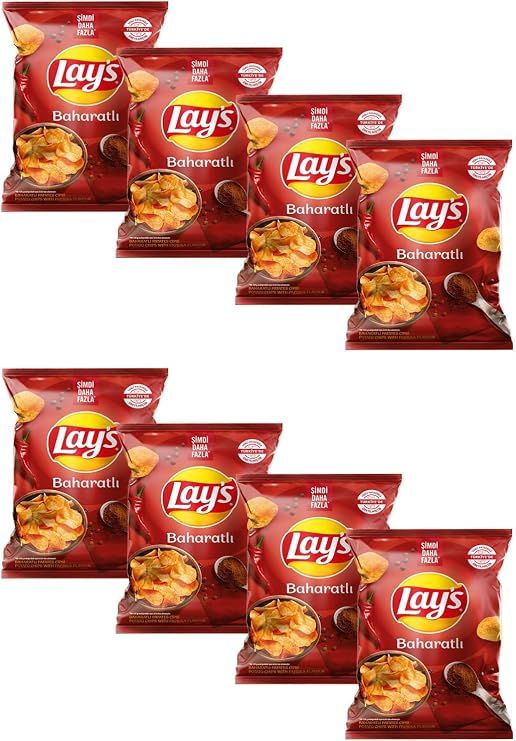 Lay's Baharatlı Patates Cipsi, 105g x 8 Adet 8laysbaharatlı123