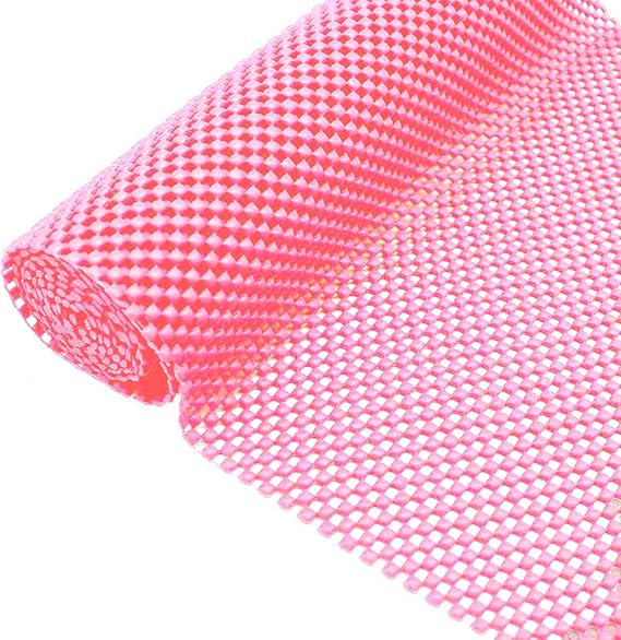 Promosyonca Kaydırmaz Halı Matları, Lateks, Farklı Renkler, 45x90 cm (Açık Pembe)