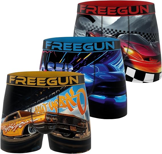 FREEGUN Pack of 3 Men's Boxer Briefs Underwear for Men