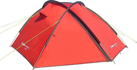 Berghaus Brecon 2 Tent for 2 People for Harsh Weather Conditions, 2 Man, Compact, Lightweight, Dome, Easy to Pitch, Backpacking, Festivals, Weekend Trips, Wild Camping, Hiking, 5000mm HH, Red