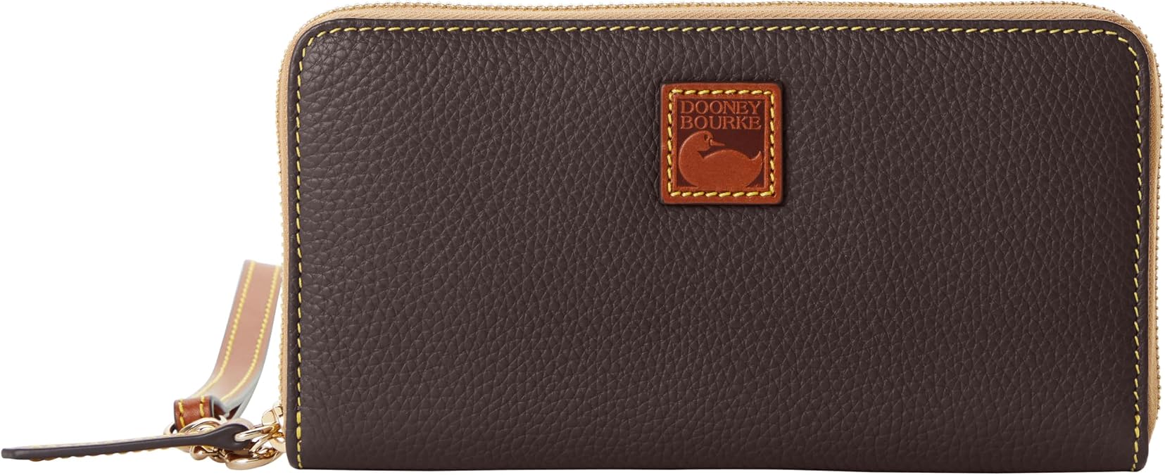 Dooney & Bourke Wallets for Women, Pebble Grain Leather Large Zip Around Wristlet with Removable Strap