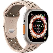 Microsonic Apple Watch Ultra için Kordon Flame Circle Bej [Watch Ultra ile Uyumlu Kordon - Bej]