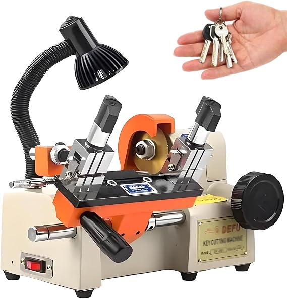 Horizontal Key Cutting Machine, Professional Locksmith Key Duplicator Tool with Auto-Feed Copper Motor for Car and House Keys